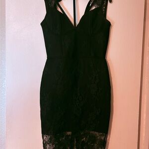 Black Lace Sheath Dress - Elegant Women's Evening Dress